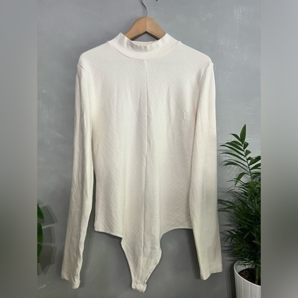 KNIX | Papaya Mock Neck Bodysuit mock neck ribbed cream birds papaya collab- XXL - Picture 6 of 11